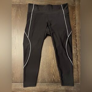Old Navy Women’s High-Rise PowerSoft 7/8 Legging Activewear Black White XXL